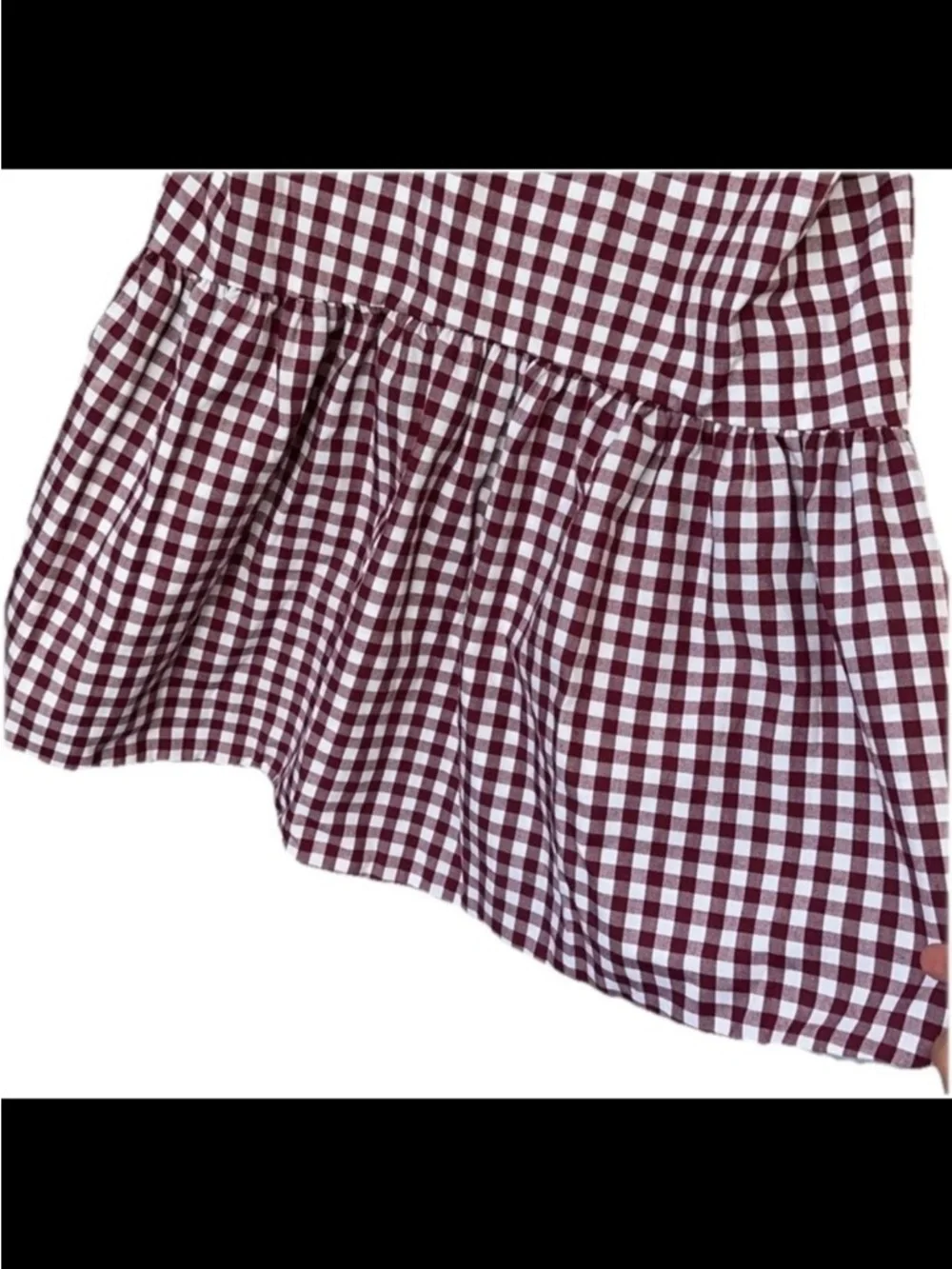Peixoto Addison Gingham Mini Dress Merlot Size Large Drop Waist NWT - Picture 8 of 8